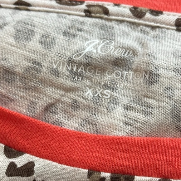 J. Crew Leopard Print Short Sleeve Vintage Cotton CrewNeck Tee Sz. XXS/XS Sz. 00 - Picture 8 of 11